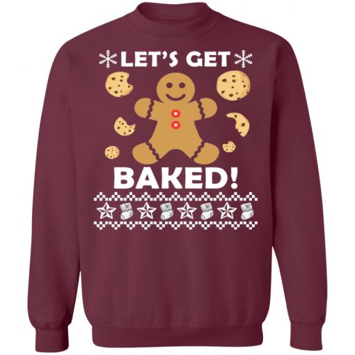 Let's Get Baked Gingerbread Cookie Ugly Christmas Sweater