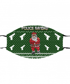 Police Navidad Ugly Christmas Face Mask