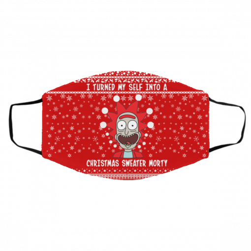 Rick and Morty I Turned My Self Into A Christmas Sweater Morty Ugly Christmas Face Mask