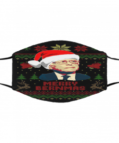 Bernie Sanders Merry Bernmas black Ugly Christmas face mask