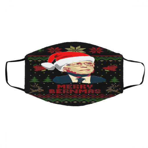 Bernie Sanders Merry Bernmas black Ugly Christmas face mask