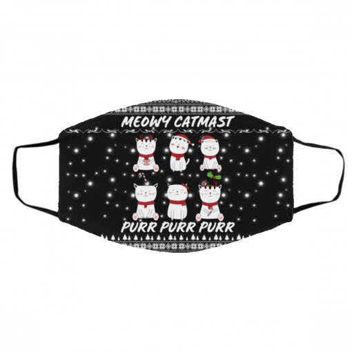 Meowy Catmast Purr Purr Ugly Christmas Face Mask