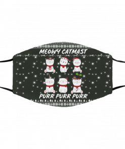 Meowy Catmast Purr Purr Ugly Christmas Face Mask