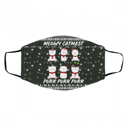 Meowy Catmast Purr Purr Ugly Christmas Face Mask