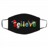 Believe Santa Snowflake Ugly Christmas Tree Reindeer Elf face mask