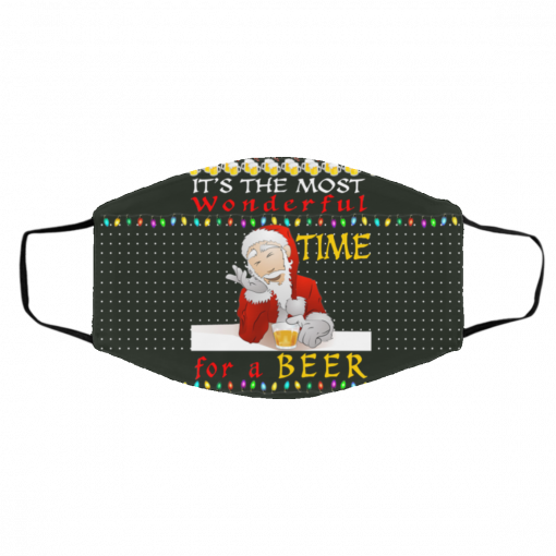 It's The Most Wonderful Time For A Beer Ugly Christmas Face Mask