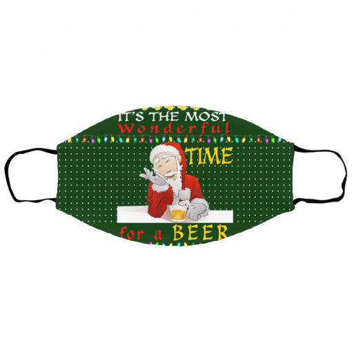 It's The Most Wonderful Time For A Beer Ugly Christmas Face Mask