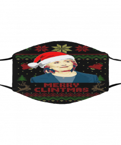 Merry Clintmas Hillary Clinton Ugly Christmas face mask