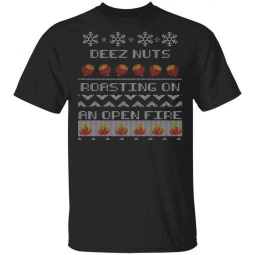 Deez Nuts Roasting On An Open Fire Ugly X-Mas Ugly Christmas Sweater