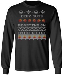 Deez Nuts Roasting On An Open Fire Ugly X-Mas Ugly Christmas Sweater