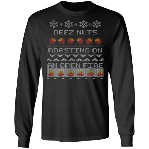 Deez Nuts Roasting On An Open Fire Ugly X-Mas Ugly Christmas Sweater