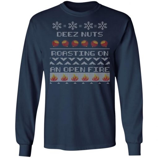 Deez Nuts Roasting On An Open Fire Ugly X-Mas Ugly Christmas Sweater