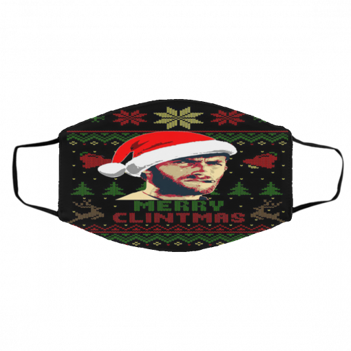 Merry Clintmas Clint Eastwood Ugly Christmas face mask