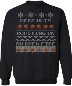 Deez Nuts Roasting On An Open Fire Ugly X-Mas Ugly Christmas Sweater