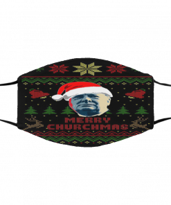 Merry Churchmas Winston Churchill Ugly Christmas face mask