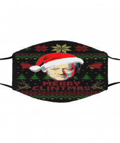 Merry Clintmas Bill Clinton Ugly Christmas face mask