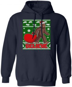 Believe In Santa Bigfoot Ugly Christmas Sweater