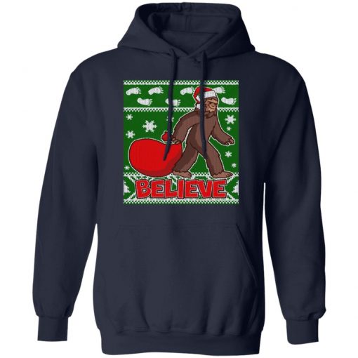 Believe In Santa Bigfoot Ugly Christmas Sweater