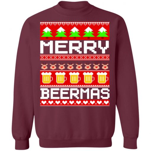 Beer Ugly Christmas Sweater Merry Beermas Ugly Christmas Sweater