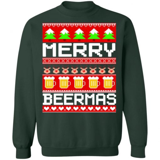 Beer Ugly Christmas Sweater Merry Beermas Ugly Christmas Sweater