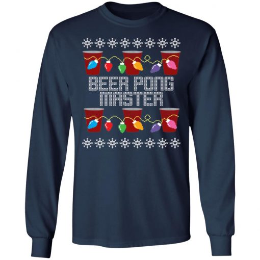 Beer Pong Master Ugly Christmas Sweater