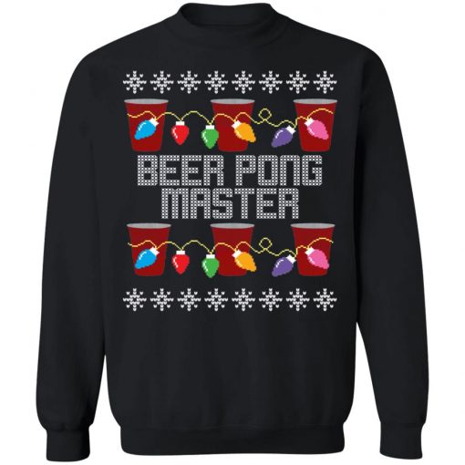 Beer Pong Master Ugly Christmas Sweater