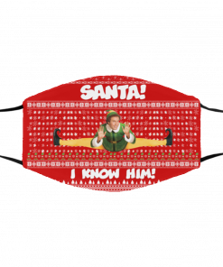 Santa I Know Him Buddy Elf Ugly Christmas Face Mask