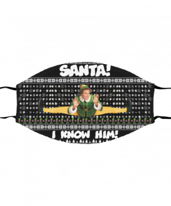 Santa I Know Him Buddy Elf Ugly Christmas Face Mask