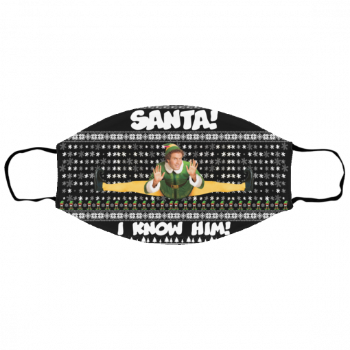 Santa I Know Him Buddy Elf Ugly Christmas Face Mask