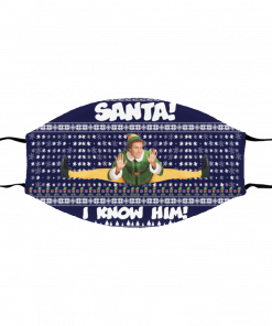 Santa I Know Him Buddy Elf Ugly Christmas Face Mask