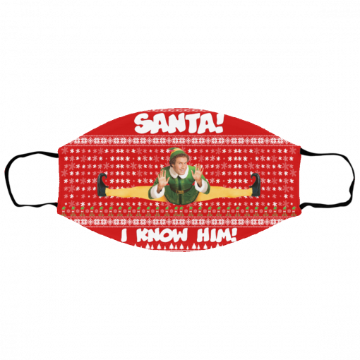 Santa I Know Him Buddy Elf Ugly Christmas Face Mask