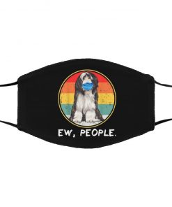 Ew People Bearded Collie Dog Wearing Face Mask