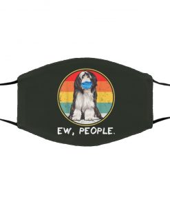 Ew People Bearded Collie Dog Wearing Face Mask