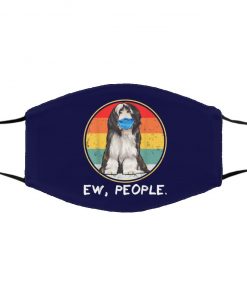 Ew People Bearded Collie Dog Wearing Face Mask