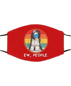 Ew People Bearded Collie Dog Wearing Face Mask