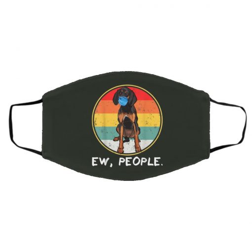 Ew People Black Tan Coonhound Dog Wearing Face Mask