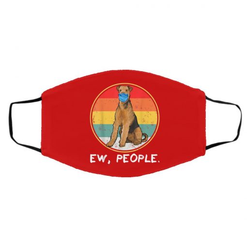 Ew People Airedale Terrier Dog Wearing Face Mask