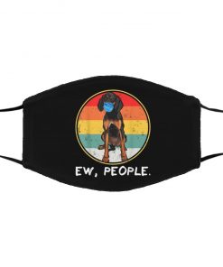 Ew People Black Tan Coonhound Dog Wearing Face Mask