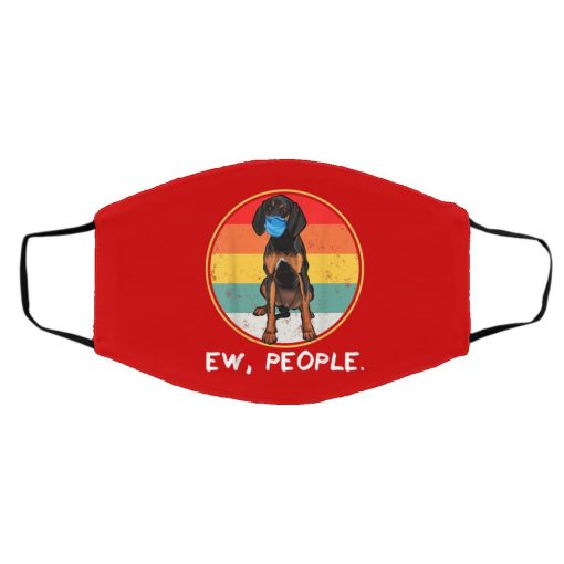 Ew People Black Tan Coonhound Dog Wearing Face Mask