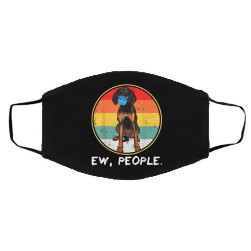 Ew People Black Tan Coonhound Dog Wearing Face Mask