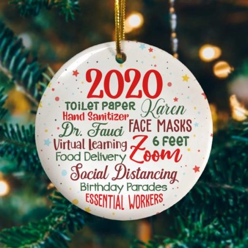 2020 Quarantined Decorative Christmas Holiday Ornament