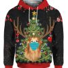 Christmas Time Golden Retriever With Face Mask 3D Shirt Sweater Hoodie