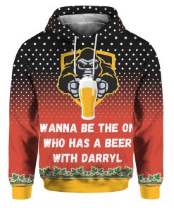 Bigfoot I Wanna Be The One Who Has A Beer With Darryl 3D Ugly Christmas Sweater Hoodie