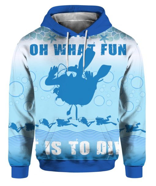 Oh What Fun It Is To Dive Christmas 3D Ugly Christmas Sweater Hoodie