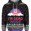 Pig I'm Dead Inside Christmas 3D Ugly Sweater Hoodie