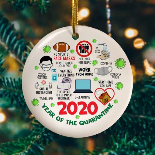 2020 Year of The Quarantine – Quarantine 2020 Christmas Ornament Holiday Flat Circle Ornament