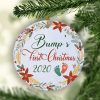 Baby Announcement Baby Bump’s First Christmas Ornament 2020 – Holiday Flat Circle Ornament