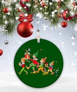 Santa, Reindeer, Pine, Jingle Bells, Jingle Bells, The Elf Christmas Ornament