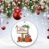 Santa, Reindeer, pine, Jingle Bells, Jingle Bells, We wish you a Merry Christmas Ornament