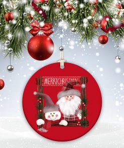 Santa, Reindeer, Pine, Merry christmas Christmas Ornament 